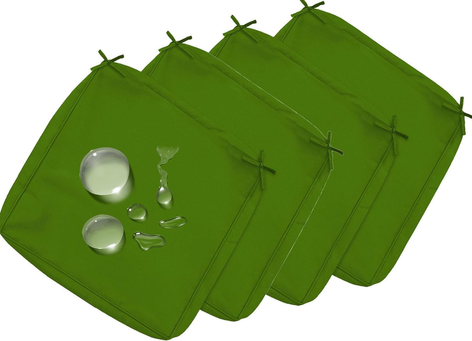 MSNCS 2/4PCS Patio Seat Chair Cushion Replacement Covers for Outdoor Furniture,Waterproof Couch Seat Cushion Slipcovers, with Zipper,Washable Cushion Protector(Grass Green,43x40x5cm 4pcs)