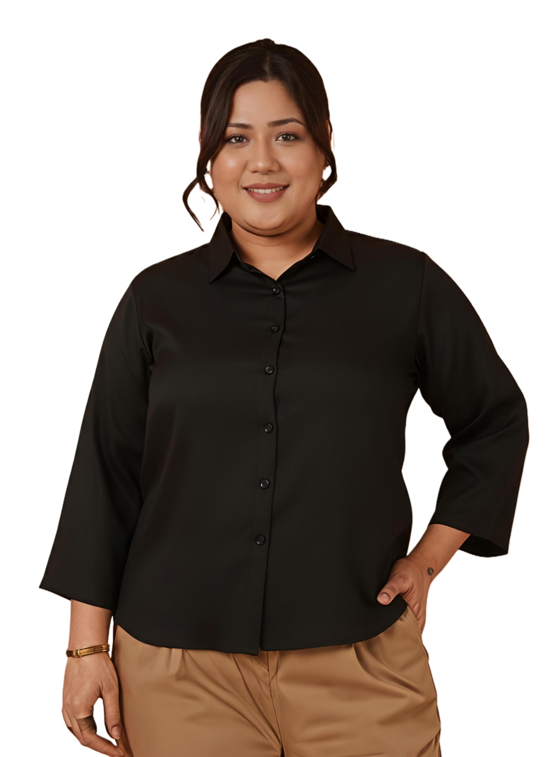 Women Solid Formal Shirt |Rayon Fabric|Plus Size Shirt for Women (S-10XL)-image-36