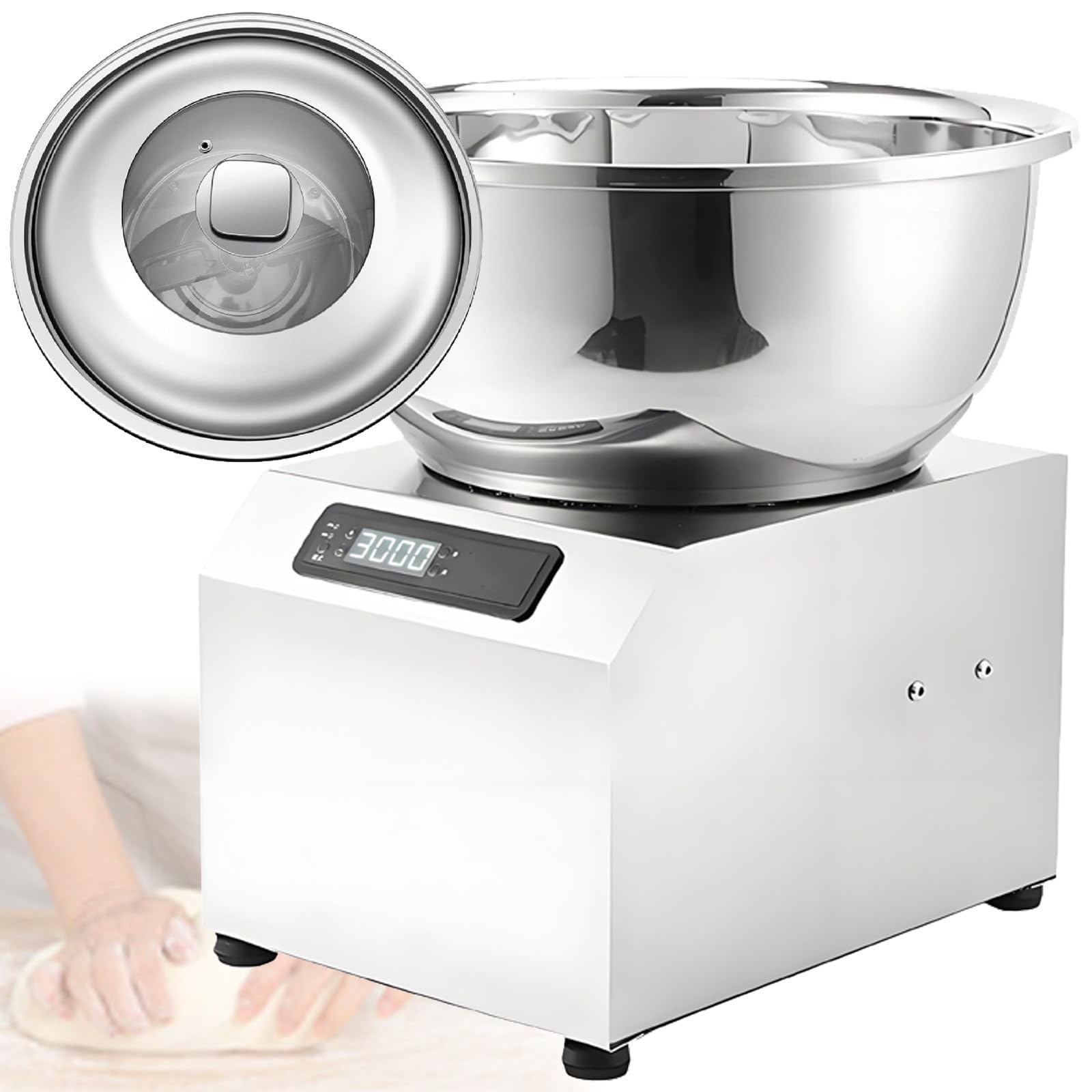Pétrin électrique Professionnel, Grande capacité 5 kg/8 kg, pétrin à Double Rotation, pétrin à pâte avec minuterie de 0 à 30 Min, pour Restaurant, Pizzeria, Boulangerie 8kg