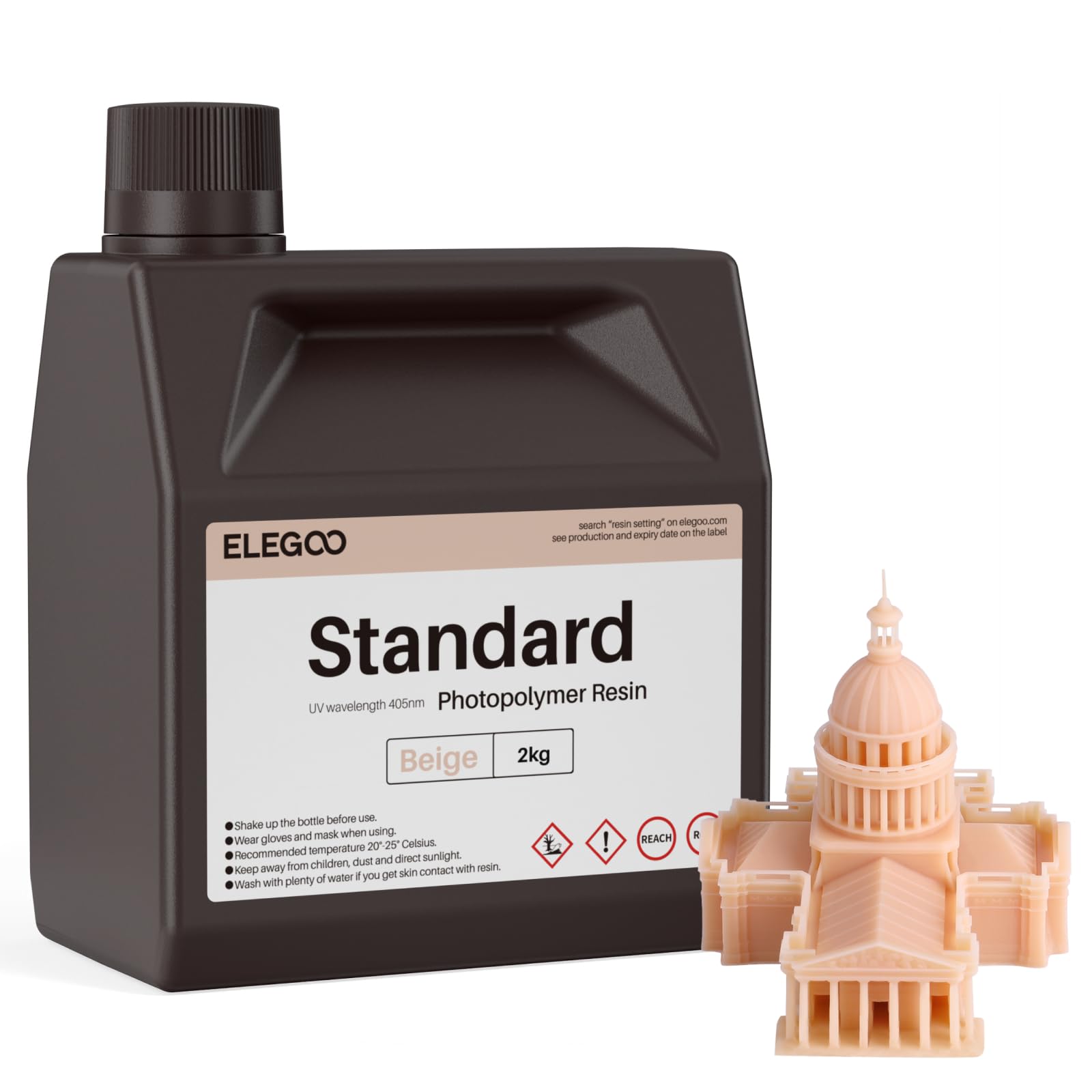 - Standard Photopolymer Resin LCD UV-Curing Resin 405nm 3D Printer Resin for Mars Saturn Jupiter MSLA DLP LCD 3D Printing Beige 2000g