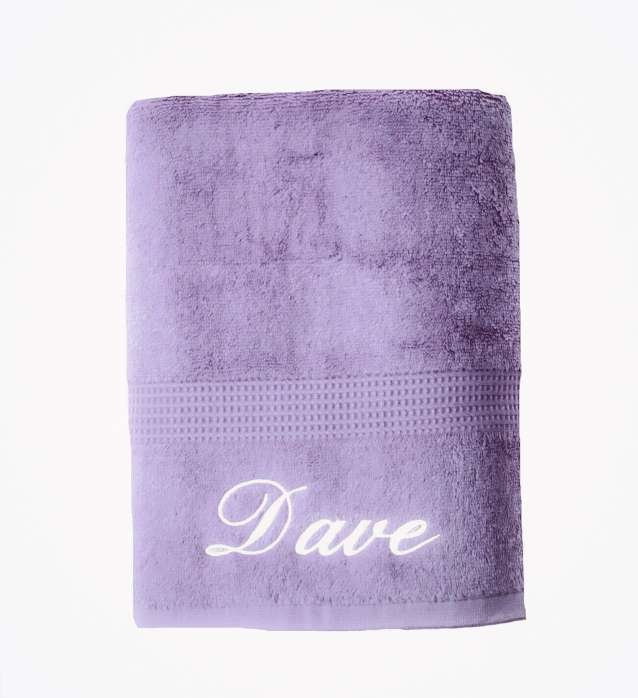 Niche Embroidery Purple Personalised Embroidered Bath Towel Premium Quality Gift With Colour & Name Choice (Purple)