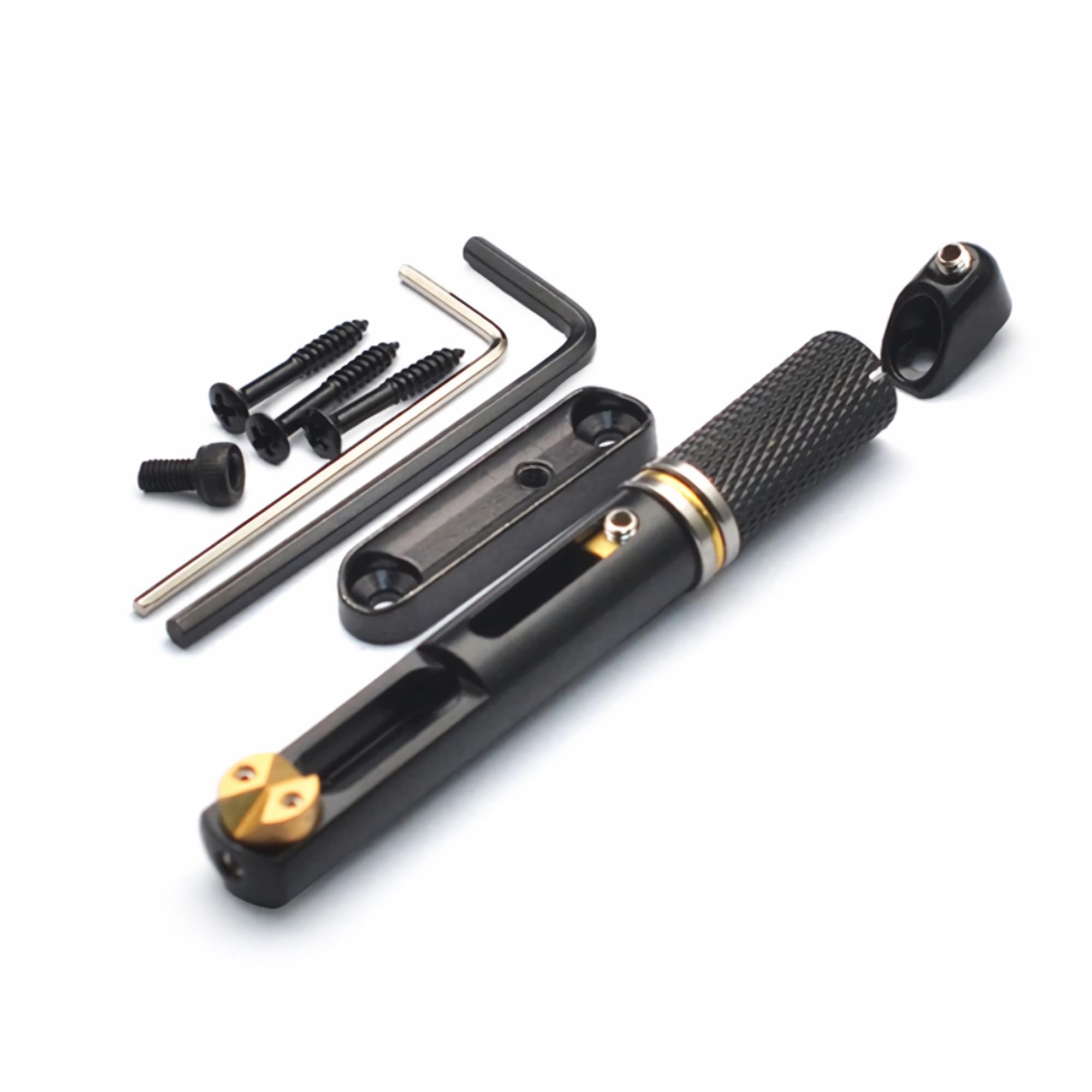 Amuic Guitar Fixed Bridge Single, Headless Guitar Individual Bridge, 1 Piece Bridge for Electric Guitar Precision Adjustment (Black)