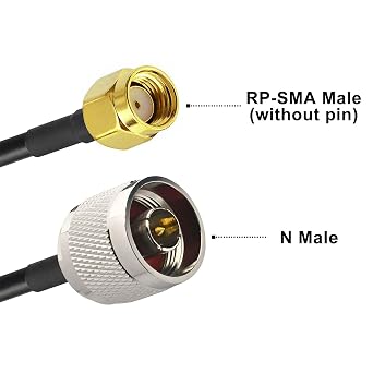 N Male to RP-SMA Male 16.4ft 5M RG58 Coaxial WiFi Antenna Cable