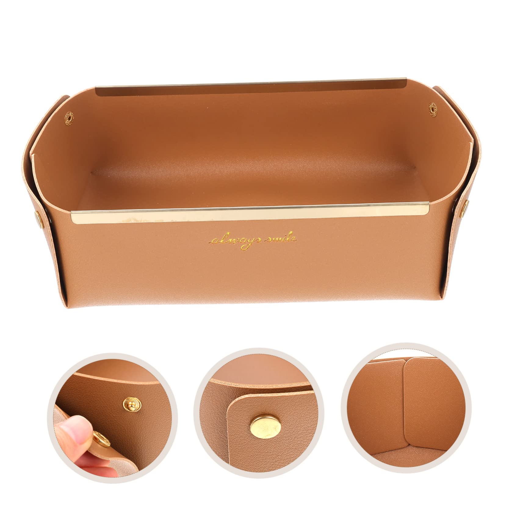 LIFKOME 3piezas Bandeja De Almacenamiento De Cuero Para Escritorio Organizadora De Llaves y Accesorios Diseño Nórdico Pequeña y Práctica