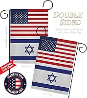 Vista 3 de Americana Home & Garden Bandera israelí de Israel de Estados Unidos para exteriores, paquete de pancartas para jardín, césped, jardín, pared al aire