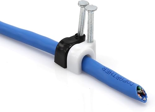 Miniatura 8 de THE CIMPLE CO Clips para cables, 100 unidades, gestión de cables para interiores y exteriores, clips de alambre de 14 pulgadas para cable coaxial,