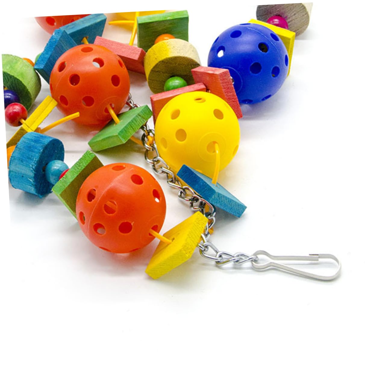 Sosoport 3pezzi Giocattolo Educativo Per Pappagalli Struttura Legno e Palline Di Plastica Accessorio Da Appendere Per Uccelli Piccoli e Medi Giocattolo Per Masticare e Sviluppare Abilità