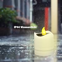 Tinyouth 6 db Napelemes LED Gyertya Lámpa - Kültéri Vízálló Dekoráció Meleg Fehér Fénnyel Kertbe, Teraszra, Esküvőre, Otthoni Díszítéshez 2