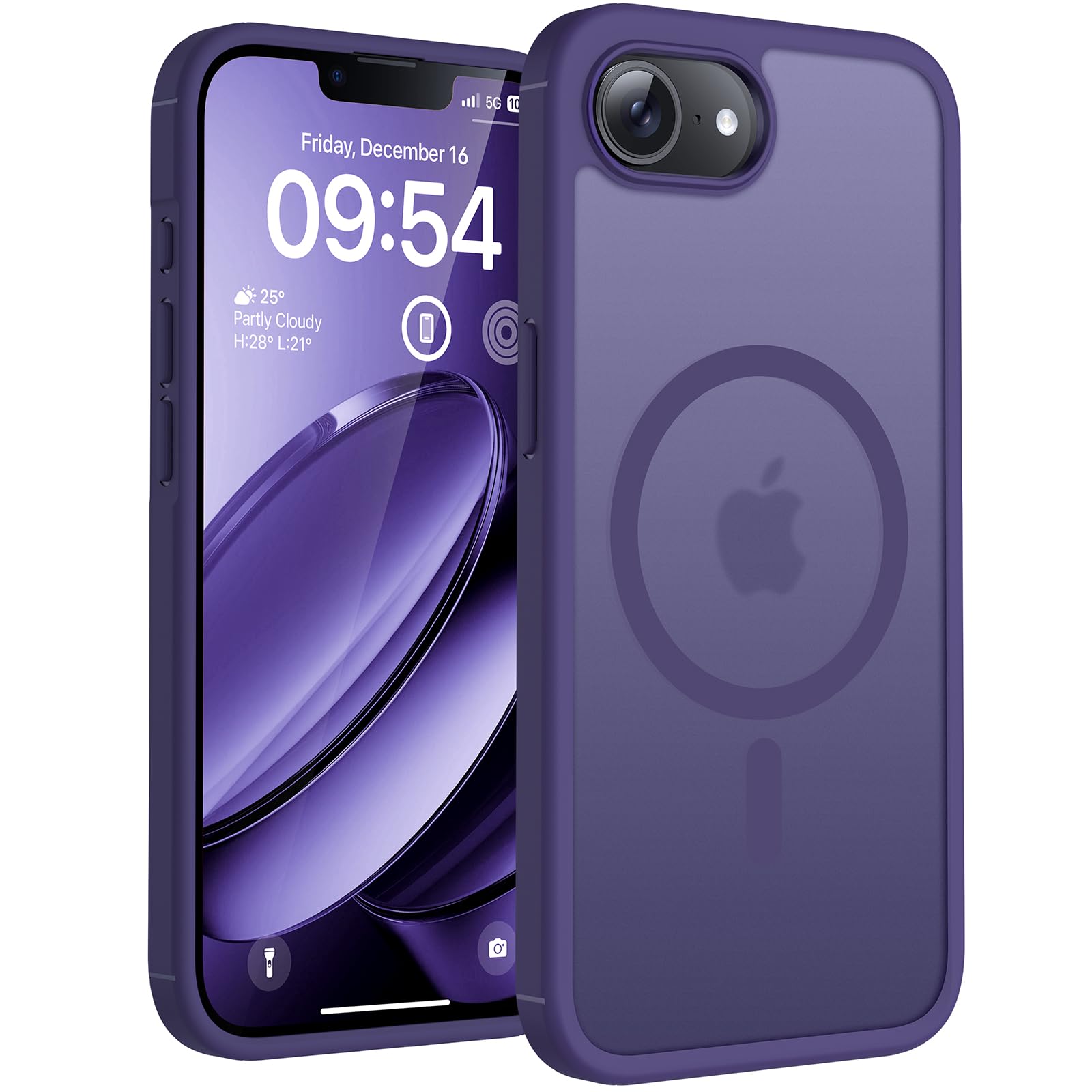 TOCOL Magnetic for iPhone 15 Case 6.1-Inch, Fit for MagSafe, Upgraded [Full Camera Protection], [14FT Military Grade Shockproof] Thin Slim Frosted Translucent Matte Back Phone Cover (Black) — view 182