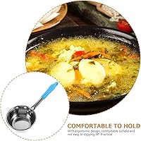 Vista 6 de Cucharón portátil para acampar con gancho, cuchara de agua ligera de acero inoxidable para senderismo al aire libre y camping, cuchara compacta