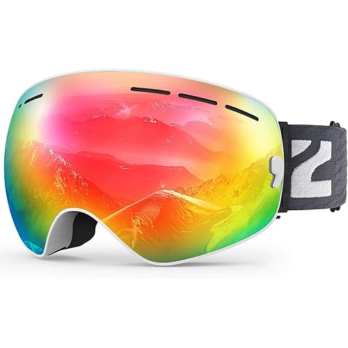 ZIONOR X Ski Goggles - OTG Snowboard Goggles Detachable Lens for Men Women Adult