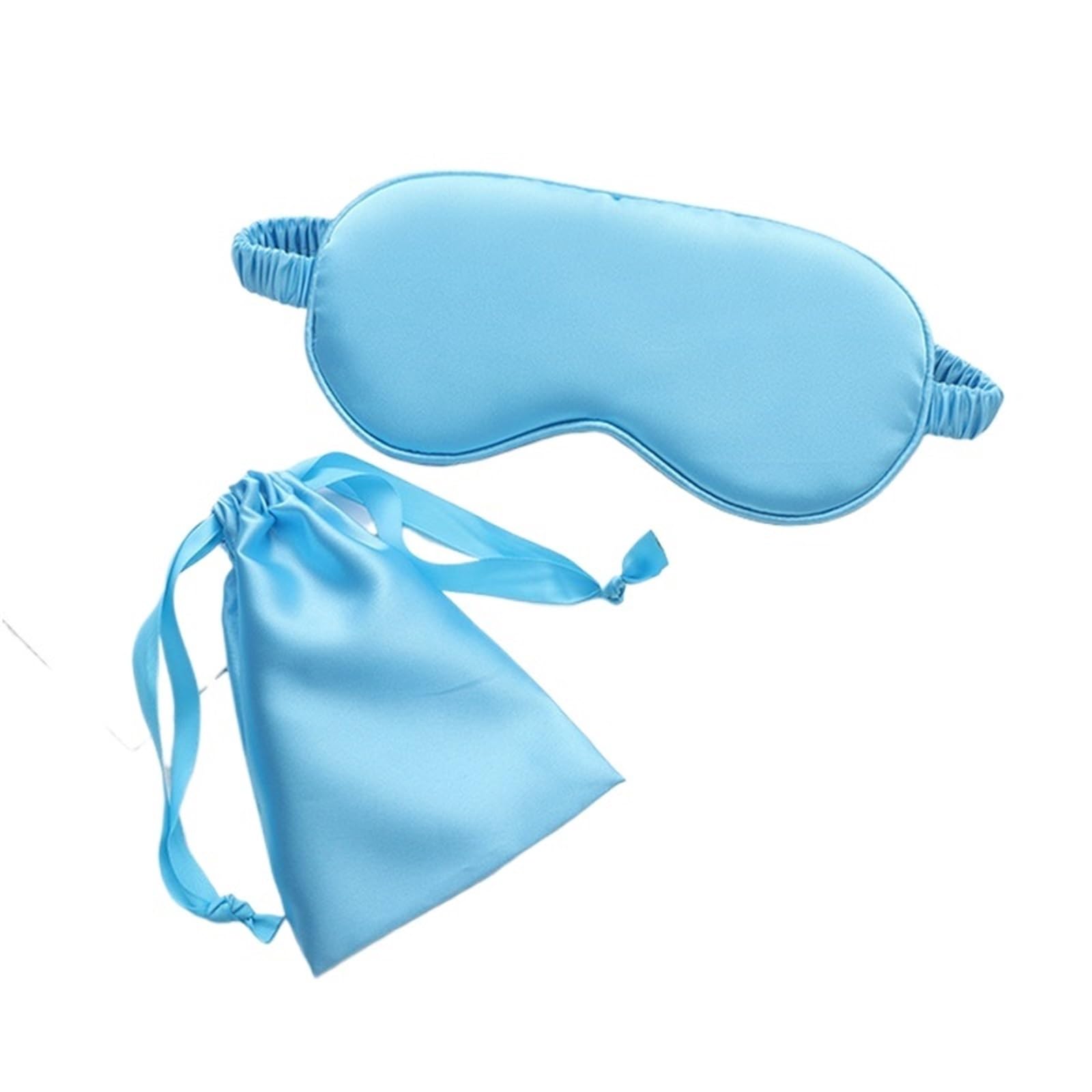 antifaz Antifaz de seda con bolsa de transporte, antifaz de viaje for dormir, for mujer, hombre, funda for la siesta, cómodo parche for los ojos, ayuda a descansar los ojos, cubierta for dormir(Sky Bl