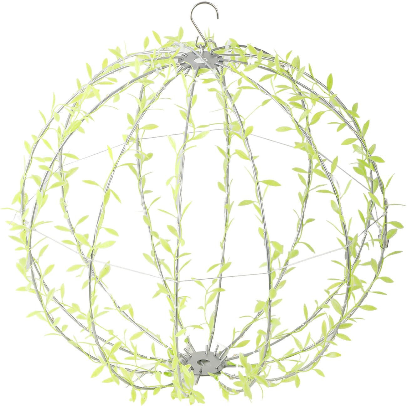 ideoon 4er-Set Solar Leuchtkugel im Blätterdesign - Ø40cm Gartenkugel mit 144 Warmweißen LEDs - IP44 Außenleuchte inkl. Erdspieß, S-Haken und Solarpanel