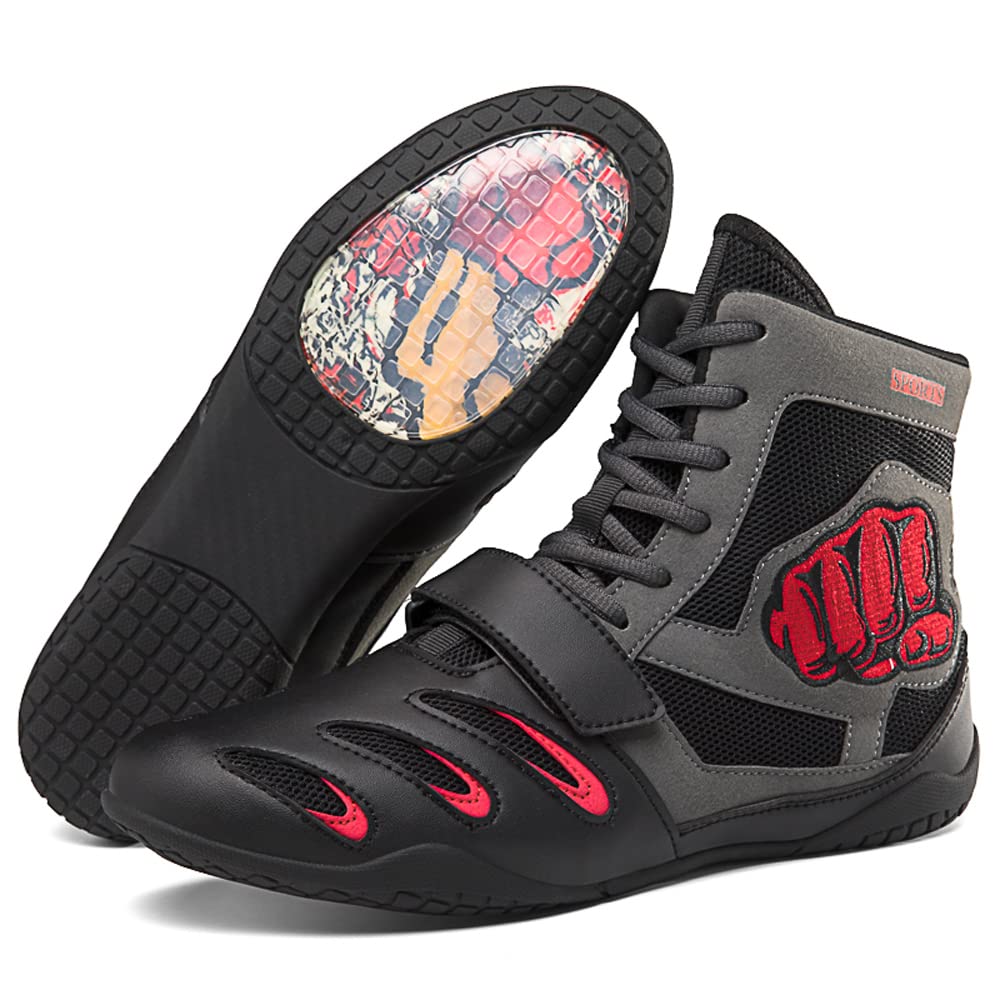 Scarpe da Boxe Wrestling Muay Thai Kickboxing Sparring Boxer Scarpe da Ginnastica Scarpe per Arti Marziali Bodybuilding Stivali da Boxe Sport Traspirante Antiscivolo