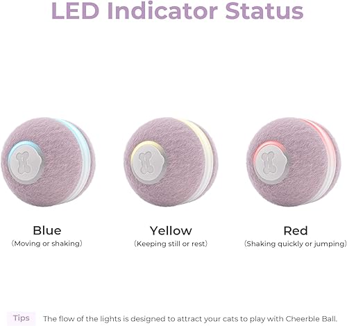 Miniatura 4 de Cheerble Juguete interactivo para gatos, juguete automático de rompecabezas de bola móvil para gatos de interior, juguete inteligente antidepresión