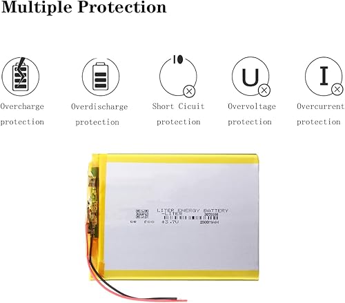 Miniatura 4 de Batería recargable del ion del polímero de litio del litro 3.7V 2500mAh 3070100 Lipo con dos líneas