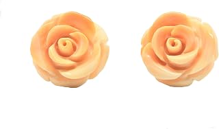 "Flower" earrings, rufa shell on yellow gold