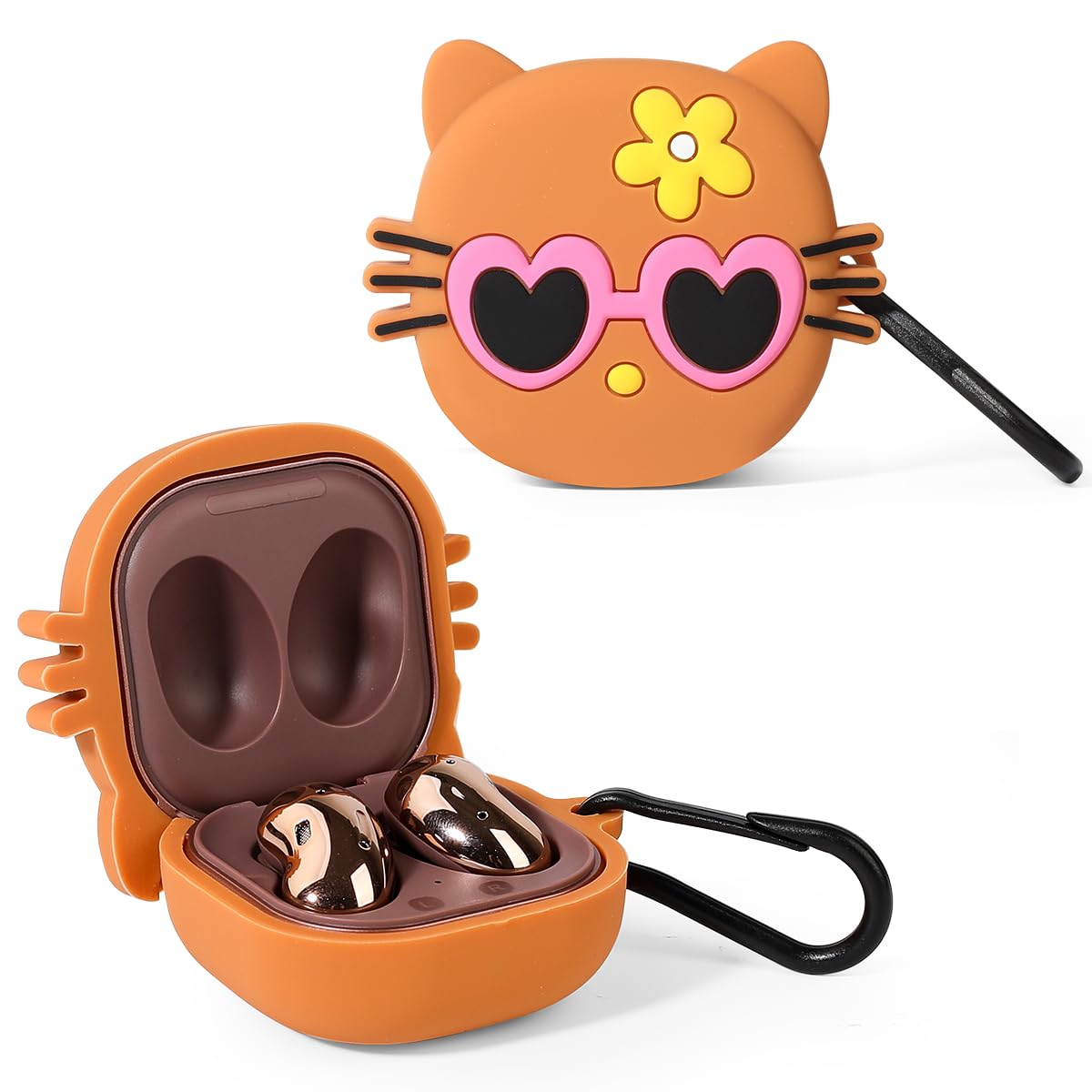 Funda para Samsung Galaxy Buds2 Pro (2022), Galaxy Buds 2 (2021), Galaxy Buds Pro (2021), Galaxy Buds Live (2020), XMBYGY Funda de Silicona con Llavero para Auriculares Galaxy Buds (Monster) - 5