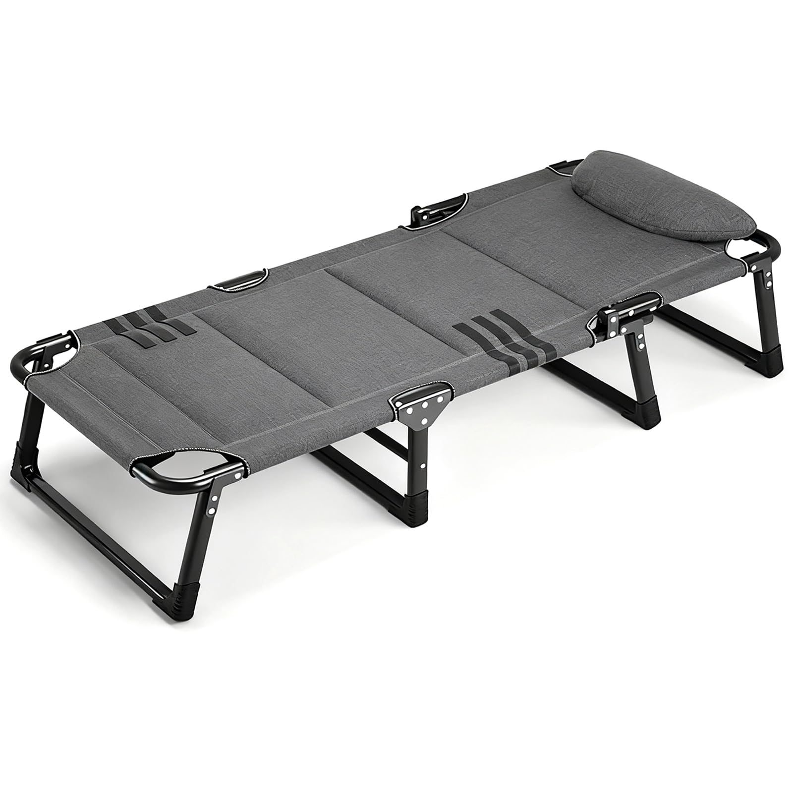Łóżka Polowe dla Dorosłych z Materacem, Rozkładana Sofa z Poduszką, łóżko Polowe, Krzesło Oszczędzające Miejsce z Grubą Podkładką, do Biura, na Kemping i do Użytku Domowego