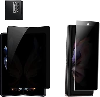 Privacy Screen Protector Designed for Samsung Galaxy Z Fold 4, Anti-peep 1PCS Outside +1PCS Inside Soft Film+ Clear Camera Lens Protector