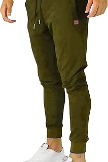 بنطلون من قماش جيرسيه القطني للرجال من رومبا, زيتوني, L