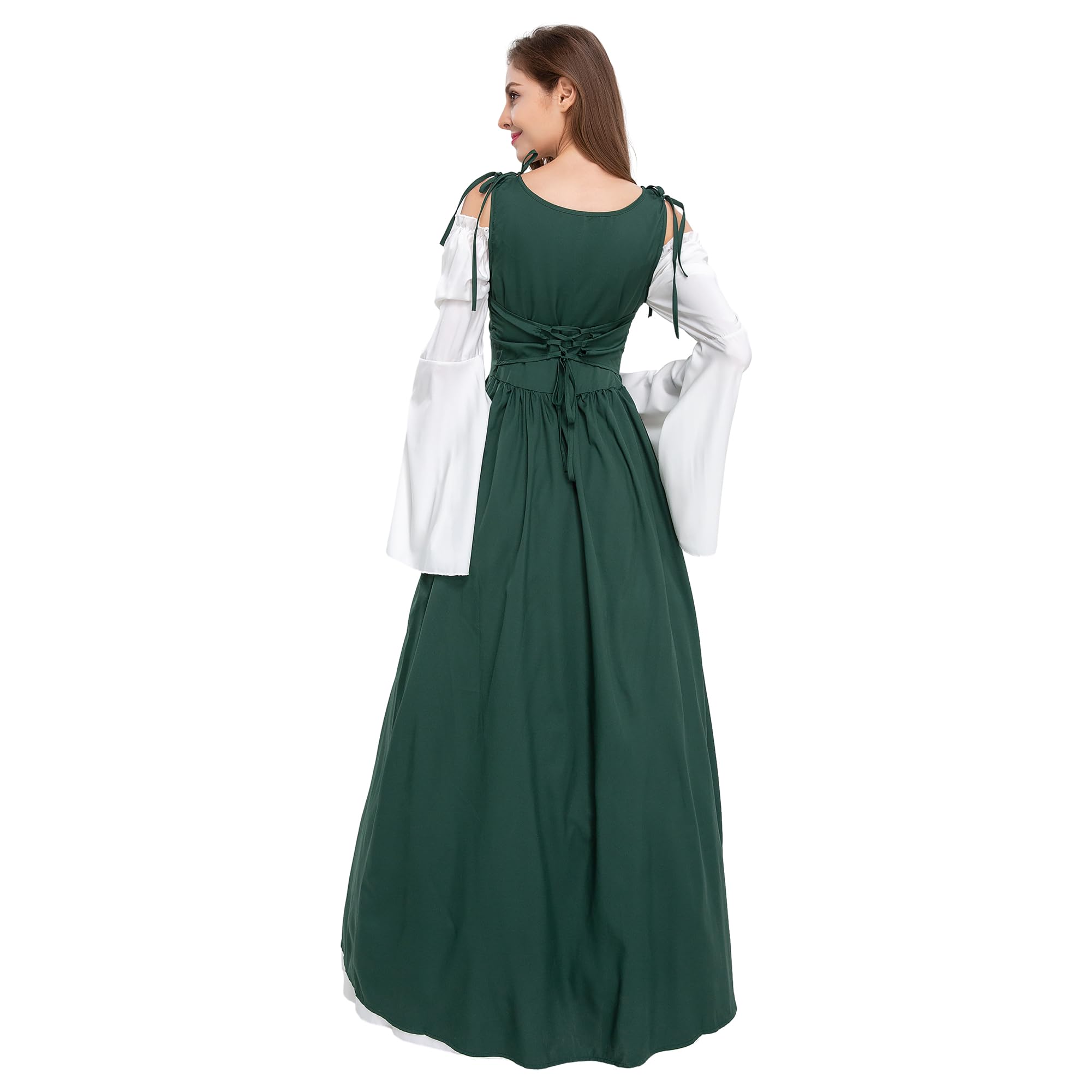 Abito rinascimentale da donna, abito medievale con maniche a tromba medievale vittoriana regina costume maxi abito