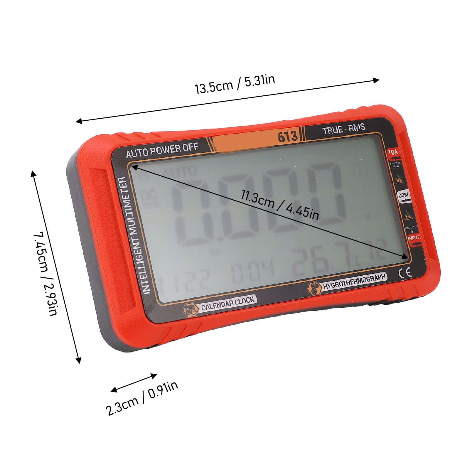 Digital Multimeter DC AC Voltage Current Tester with LCD Display Automatic Function for Calendar Temperature Humidity Meter