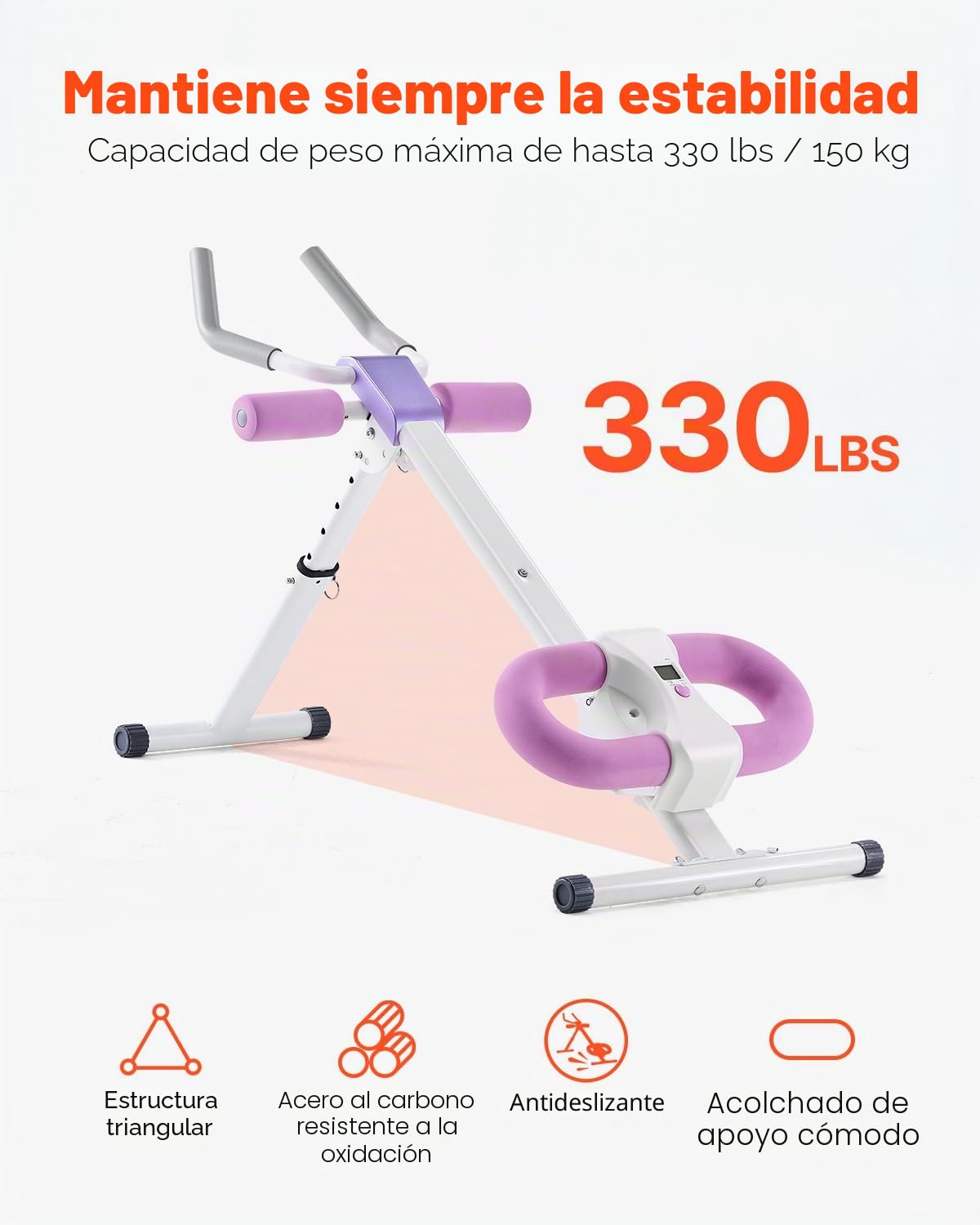 VEVOR Máquina de Ejercicios Abdominales Equipo de Entrenamiento Abdominal para Gimnasio en Casa Capacidad de Peso de 150 kg Máquina de Ejercicios Abdominales para Entrenamiento de Fuerza Ajustable