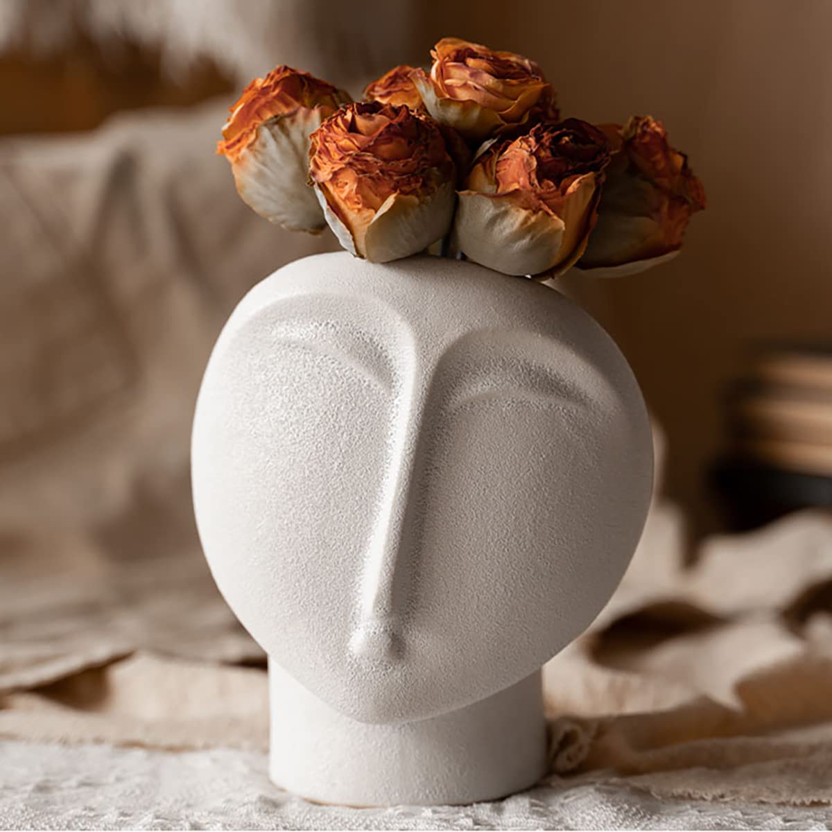 Creative Nordic Face Art Keramische Vazen, Decoratieve Bloem Porselein Vaas Voor Tafelblad, Woonkamer, Slaapkamer Decoratie,A