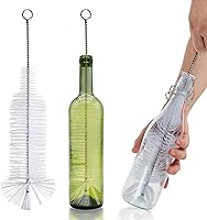 FOLUNUE Bottle Brush for Narrow Neck Wine Beer Soda Bottles - 16.5" Stainless Steel with Tip Bristles, 1 Pack