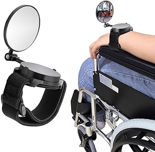 Wheelchair Rear View Mirror Wristband, 360Â° Rotating Telescopic Wide-angle Rearview Mirror for Electric Wheelchair, Elderly Mobility Scooter, 1PCS