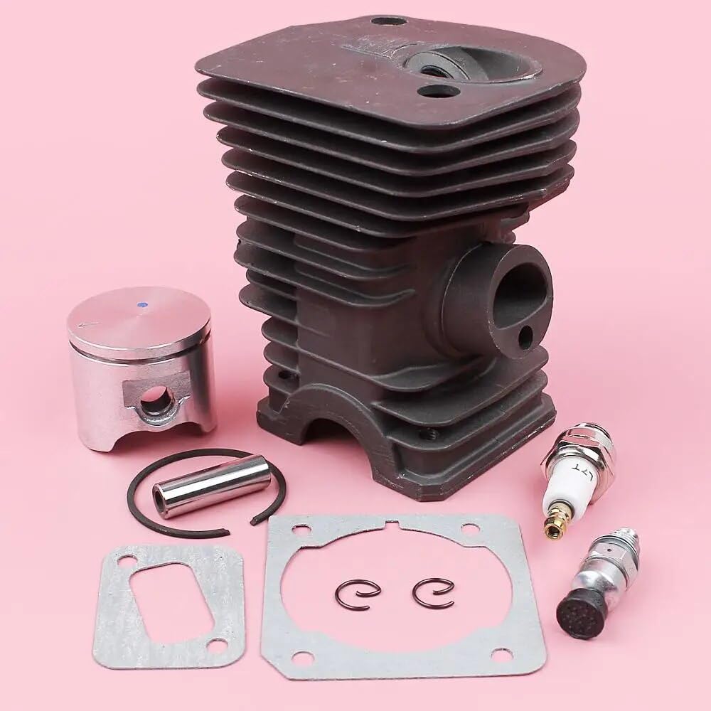Kit guarnizioni for spinotto pistone testata da 42 mm, for motosega Husqvarna 340 345 503 87 02 76 W Valvola di decompressione Anello elastico Candela Kit cilindro motosega