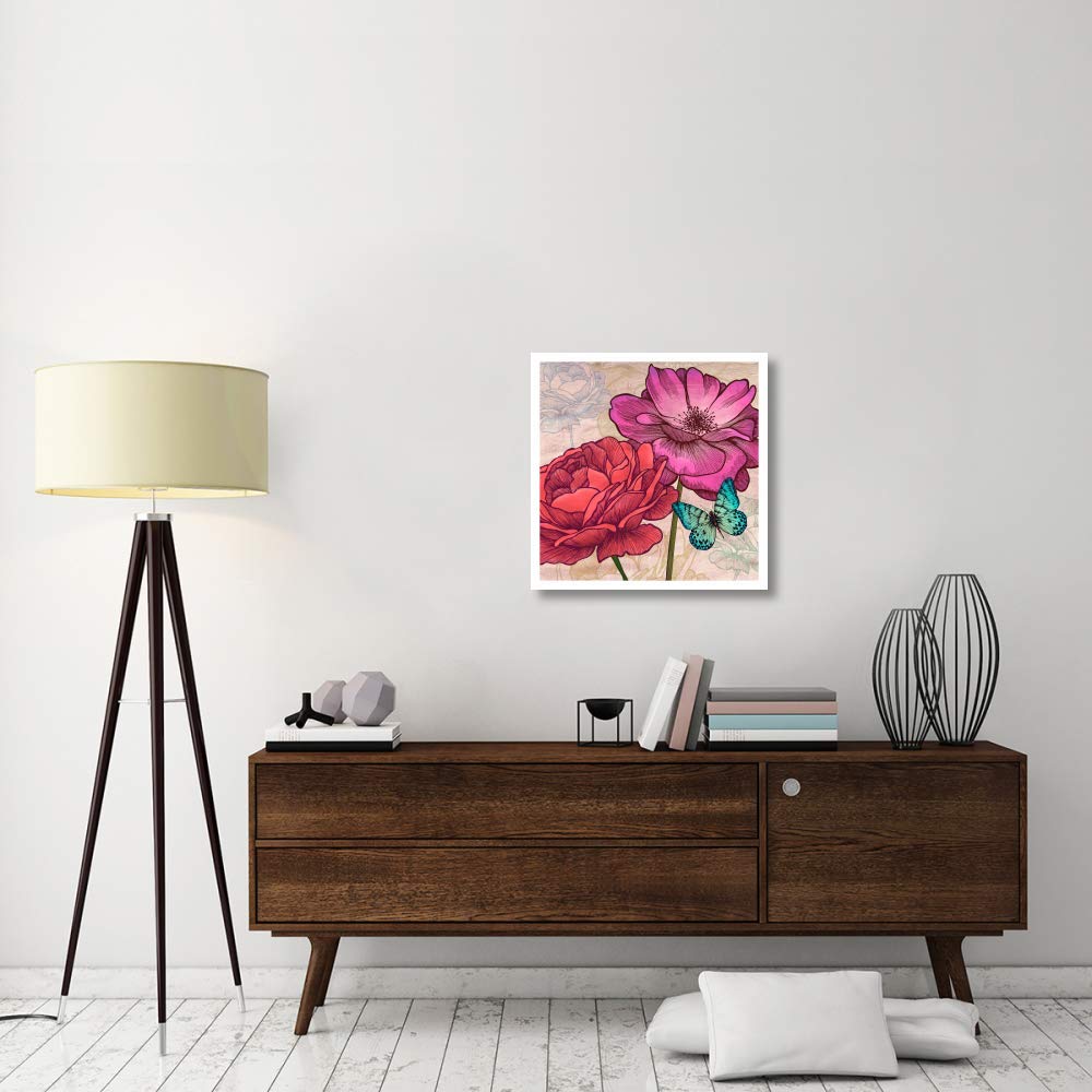 Oeuvres Italia Roses et Papillons (détail)-Papier Art-26"x26"
