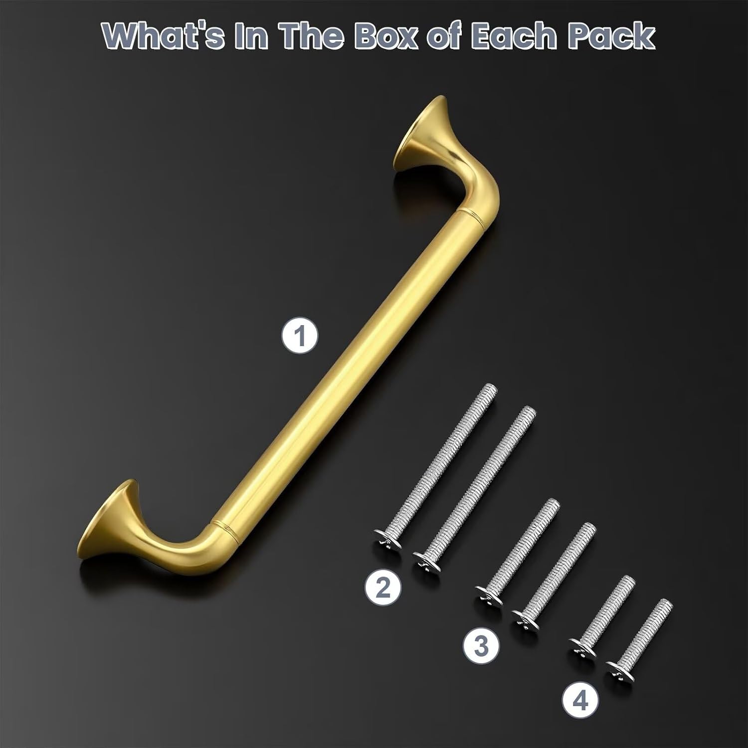 knobelite 10 Pack Hole Centers 5"/128mm Gold Kitchen Cabinet Handles Solid Zinc Alloy Brass Cabinet Pulls Arch & Bow Handle for Home Furniture Closet Wardrobe and Drawers Total Length 6inch(150mm)