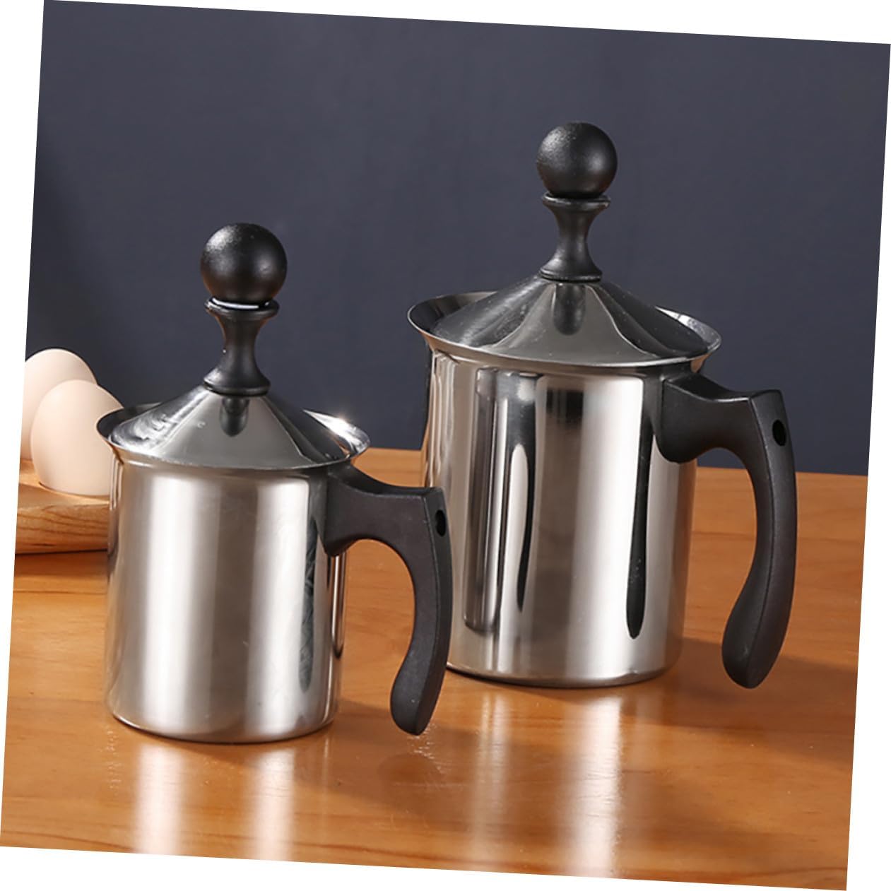 Luxshiny Milk Frother Pitcher Manual Tool for Latte Art Dual Filter for Home Cafe Restaurant Use Easy to Clean Design