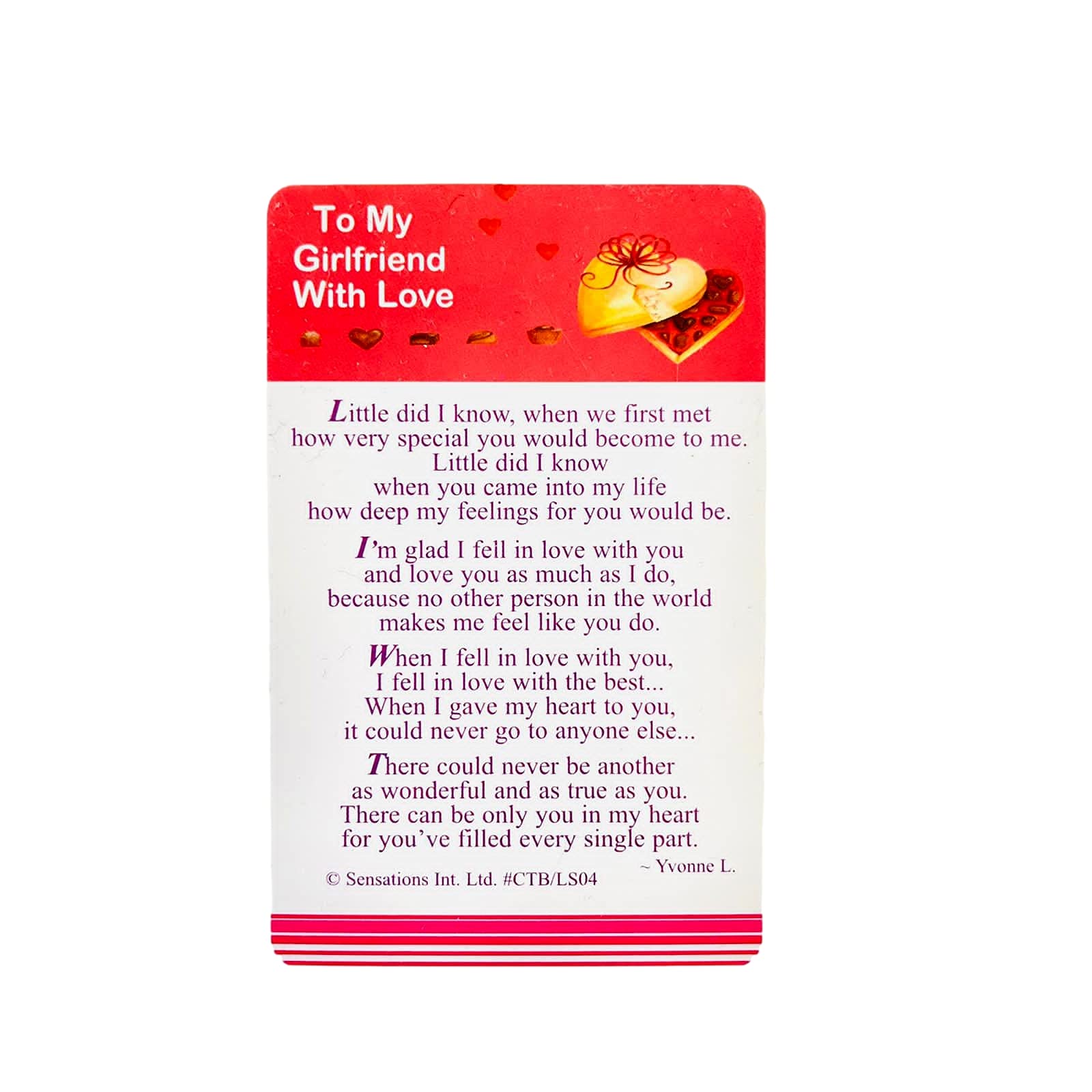 Shop Inc To My Girlfriend With Love .Wallet Card (Sentimental Keepsake Wallet/Purse Card)