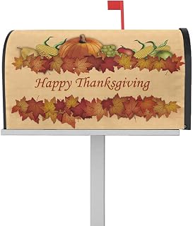 Mailbox Cover Magnetic Happy Thanksgiving Pumpkin Fall Maple Leaf Mailbox Covers Standard Size 21x18in,Mailbox Covers Wrap Post Letter Box Cover for Garden Yard Outdoor Decor Farm Fruit Harvest