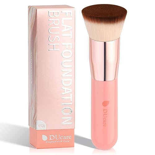 Miniatura 15 de DUcare Pincel para Base, Pincel Kabuki de Parte Superior Plana Sintético Profesional, Herramientas de Maquillaje para Mezcla Líquida en Polvo Oro