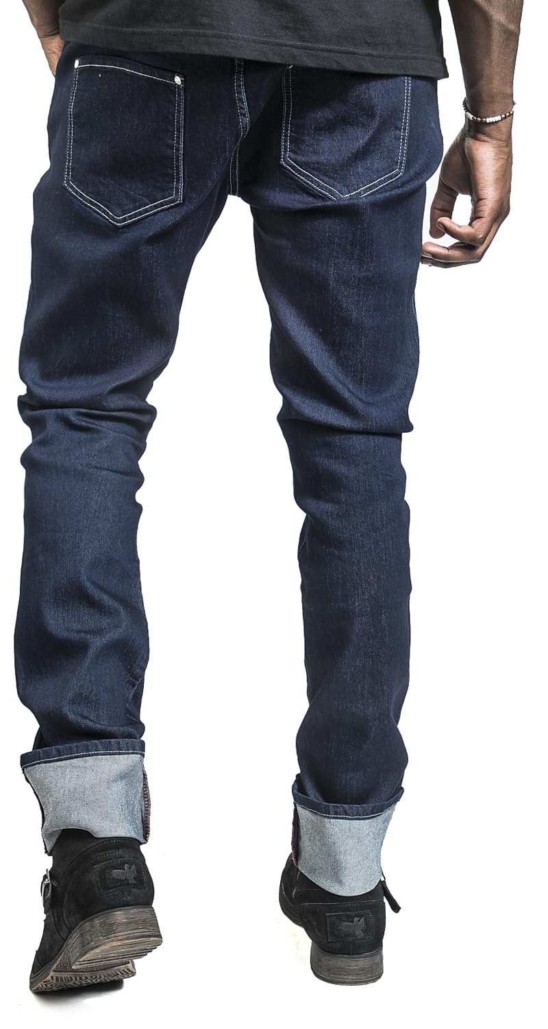 Banned Retro Rockabilly Slim Männer Jeans blau Biker, Rockabilly, Rockwear