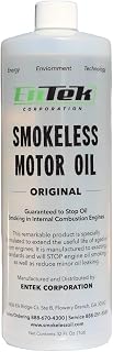 Entek Smokeless Motor Oil - Synthetic No Smoke Motor Oil - Emission-Test Ready - Prolong Engine Life, Reduce Burn-Off, Stop Blue Smoke, and Restore Power - Reduce Minor Leaks - 1 Quart