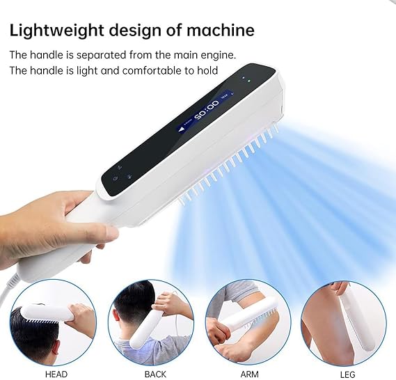 Portable UV Light Therapy Lamp, 311NM UVB Light Therapy Narrow Band Phototherapy Light with Timer, LCD Display and Goggle for Skin, Body & Scalp, Include Goggle