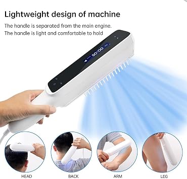 Portable UV Light Therapy Lamp, 311NM UVB Light Therapy Narrow Band Phototherapy Light with Timer, LCD Display and Goggle for Skin, Body & Scalp, Include Goggle