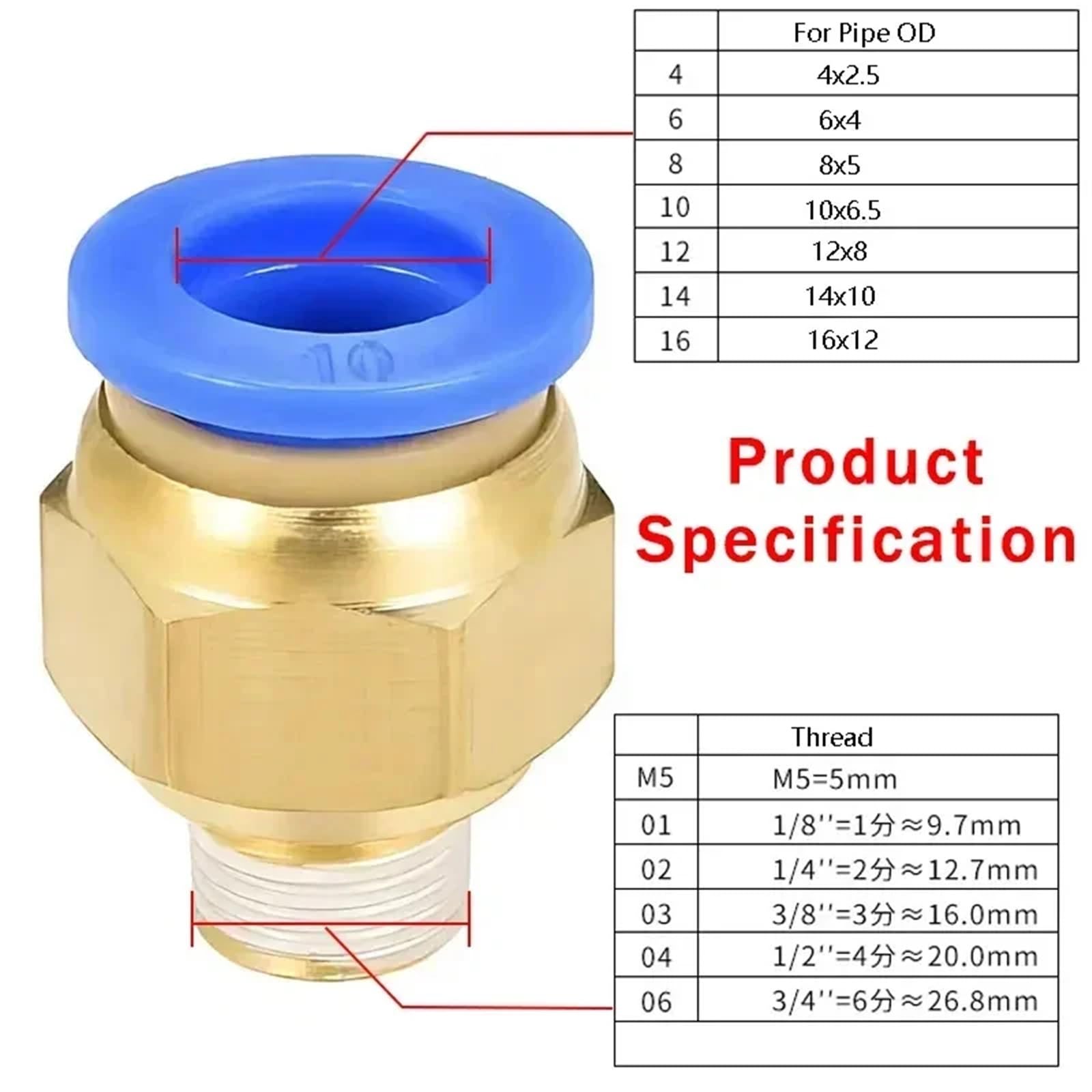 20Pcs Pneumatische Luft Anschluss Fitting PC PCF PL SL 4mm 6mm 8mm Gewinde 1/8 1/4 3/8 1/2 schlauch Armaturen Rohr Schnell Anschlüsse(Color:6-03,Size:PC (20PCS)
