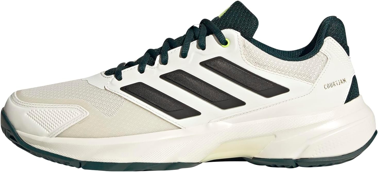 Adidas Men's CourtJam Control 3 Tennis, Off White/Silver Metallic