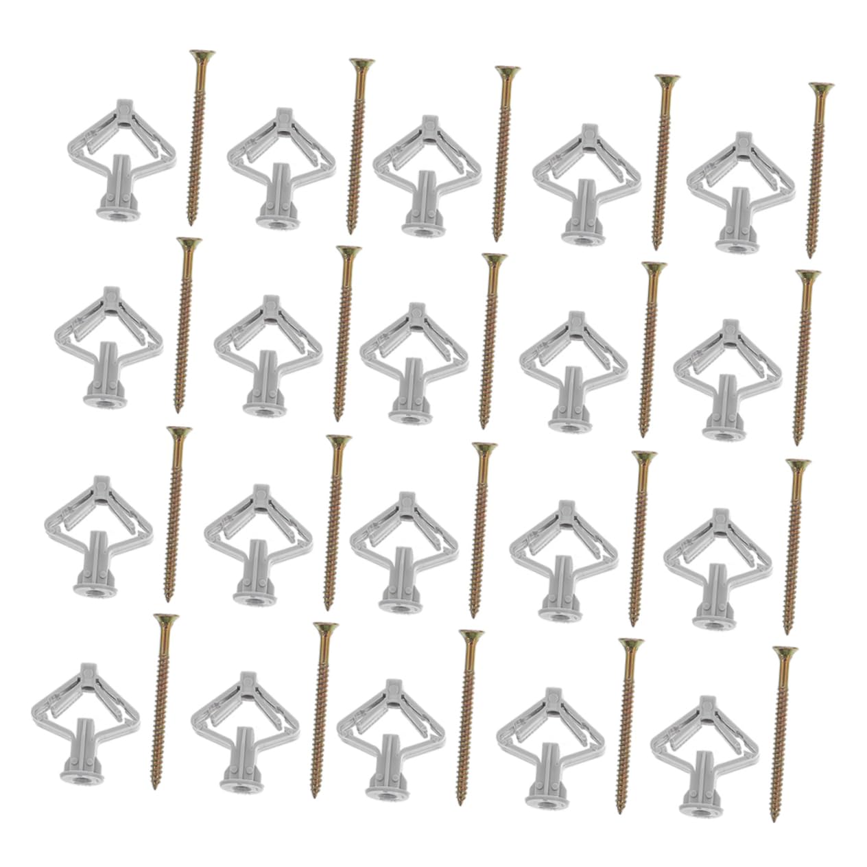Alipis Plastic Steel Butterfly Screws 50 Pack Drywall Anchors Easy Installation Wall Anchors for Home Office Heavy Duty Wall Mounting