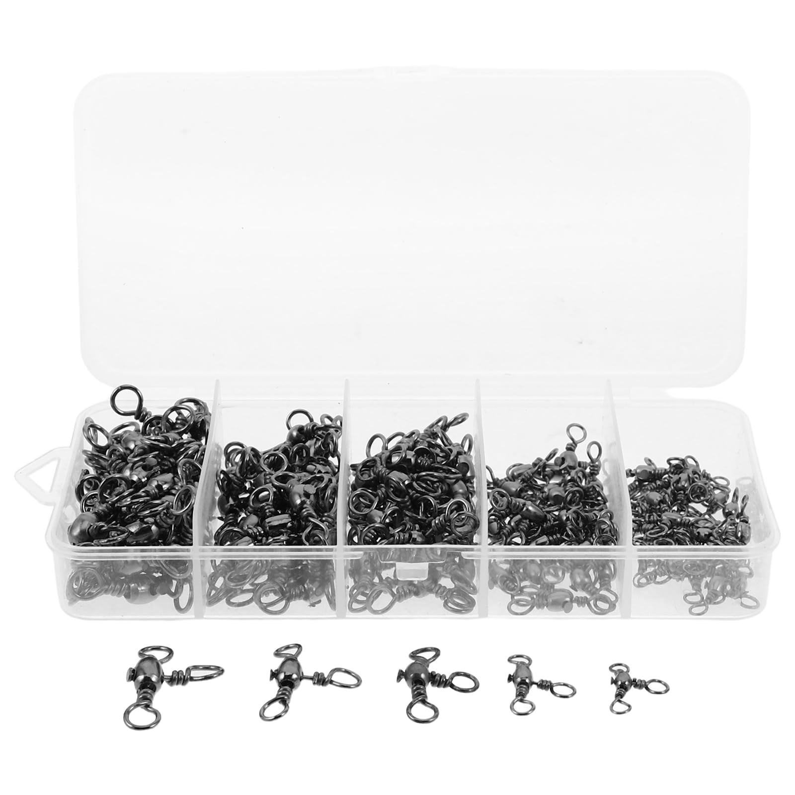 Toyvian 150pezzi Connettori Girevoli Clip Piccoli Per Pesca Moschettone Connettore Girevole Attrezzatura Per Girelle Da Pesca Kit Per Attrezzatura Da Traina Di Per in Acqua Salata