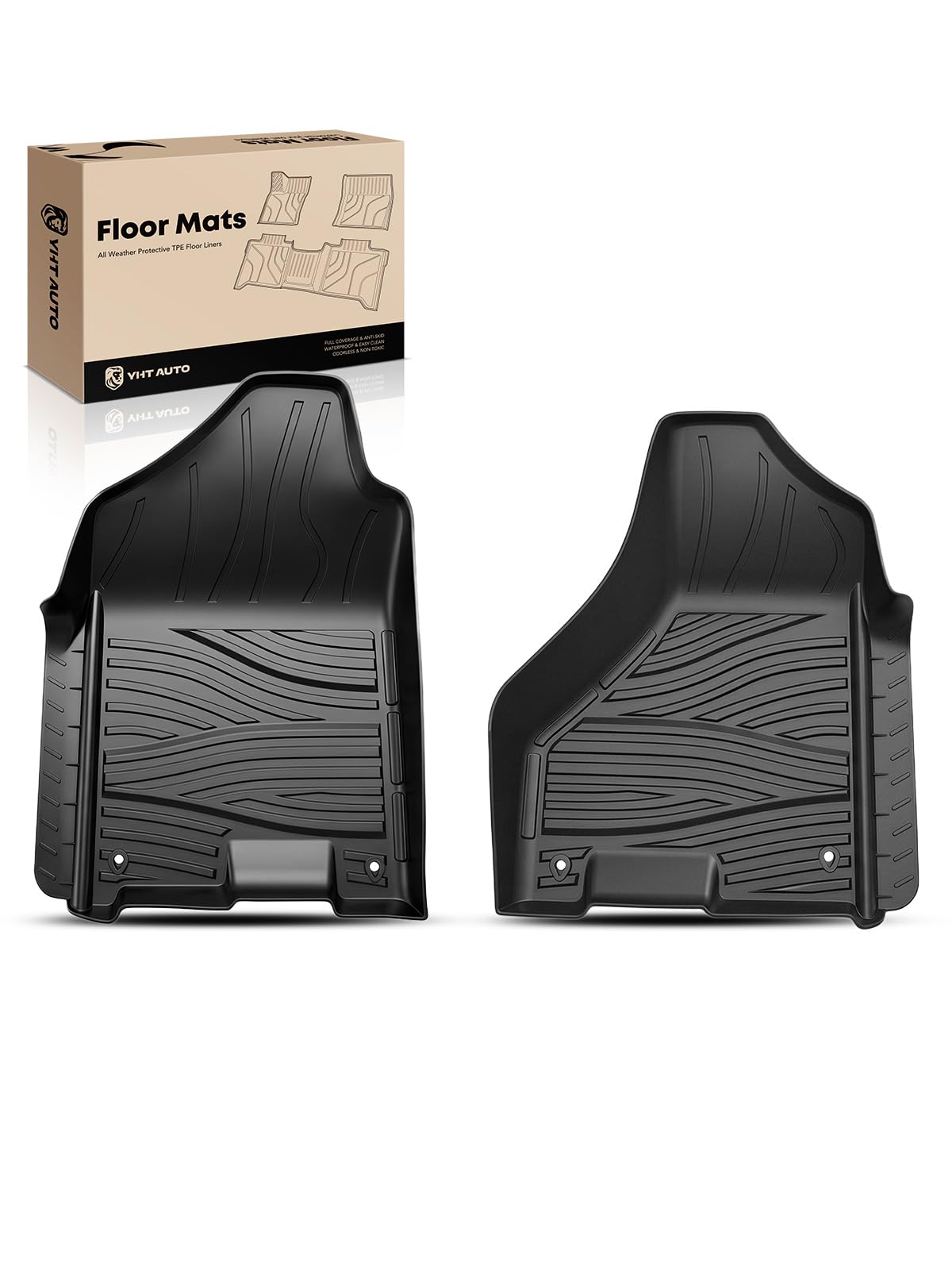 YHTAUTO Automotive Floor Mats for 2009-2018 Ram 1500 Crew Cab