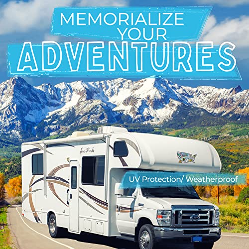 Image of RV State Travel USA Map Vinyl Sticker - Camper Trailer Decals for Window with State Flag - Road Trip Map of America - Waterproof, UV Protection for Window, Door or Wall (License Plate)
