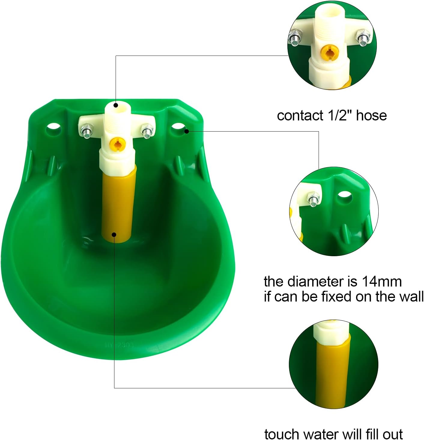 Manste 2Pack Automatic Waterer Bowl Sheep Drinking Bowl Farm Feeding Water Bowl Dispenser for Sheep, Goats, Piglets, Small Horses Farm Livestock Supplies : Pet Supplies