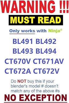 Blade for Ninja 40oz Bowl BL491 BL492 BL493 BL494 CT670V CT671AV CT672A CT672V Blender - MUST READ Detail -